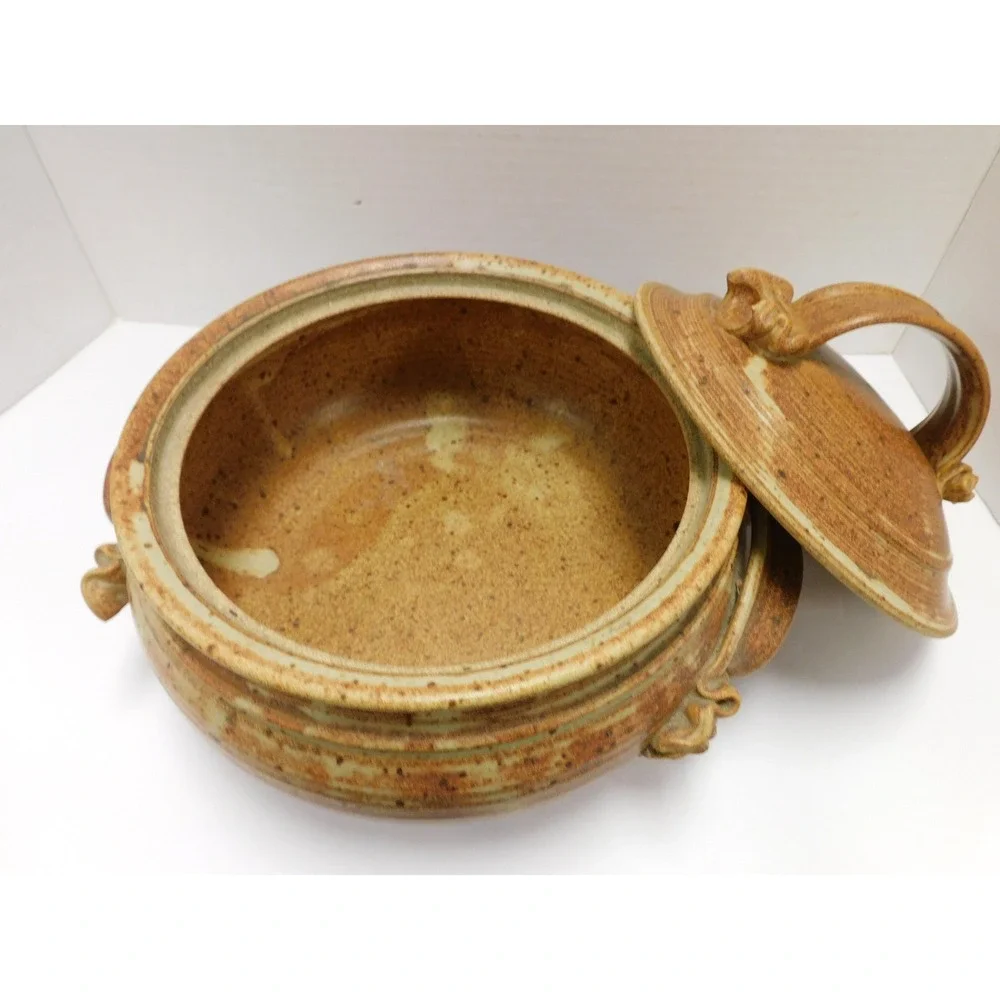 Handmade Stoneware Casserole Wheel Thrown Studio Pottery JC430